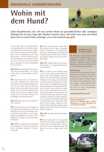 Presse - Individuelle Hundebetreuung Bernd H. Pierstorff - fairdog