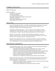 Curriculum Vitae - Education & Human Development - University of ...