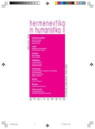 hermenevtika in humanistika II - Phainomena