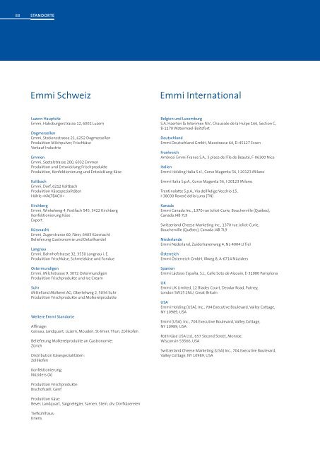 Geschäftsbericht 2009 - bei Emmi