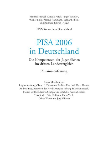PISA 2006 in Deutschland: Die Kompetenzen der Jugendlichen