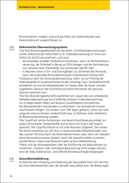 Gesamtarbeitsvertrag - Die Schweizerische Post