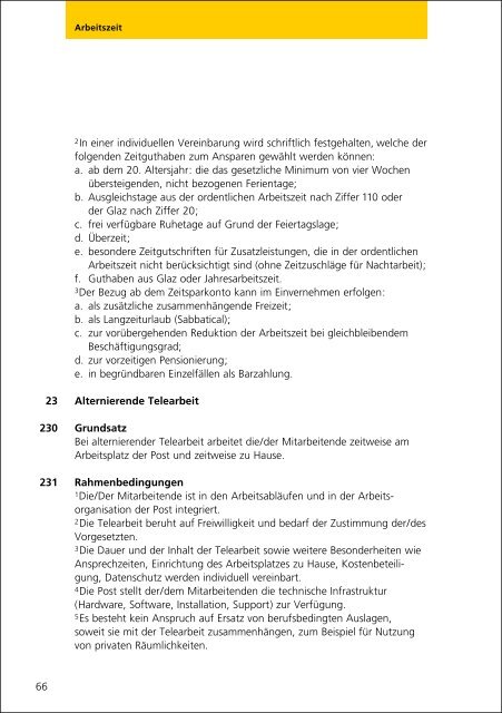 Gesamtarbeitsvertrag - Die Schweizerische Post