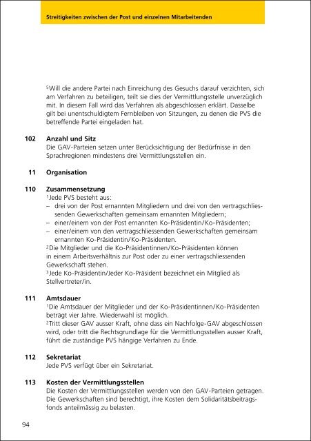 Gesamtarbeitsvertrag - Die Schweizerische Post