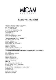 Exhibitors' list ‐ March 2010 - Micam