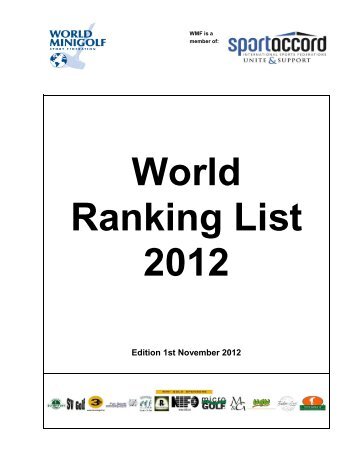 World Ranking List 2012 - World minigolf sport federation