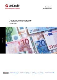 Custodian Newsletter - UniCredit Bank Srbija ad Beograd