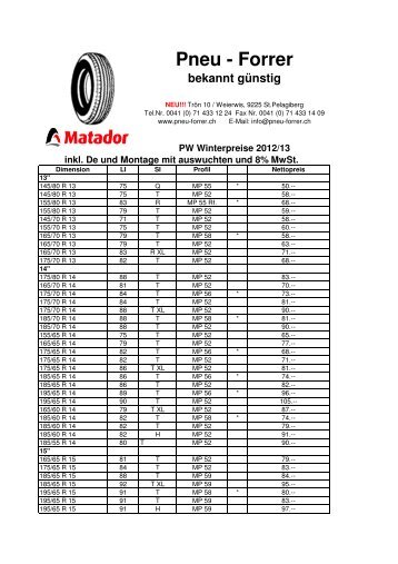 PKW Winter Matador - Pneu Forrer Bernhardzell