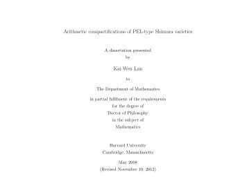 Arithmetic compactifications of PEL-type Shimura varieties Kai-Wen ...