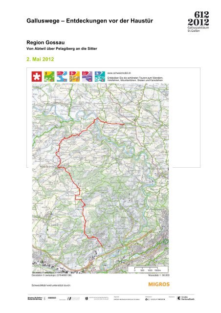 PDF mit Wanderkarte, Details und Tipps - Gallusjubiläum - St. Gallen