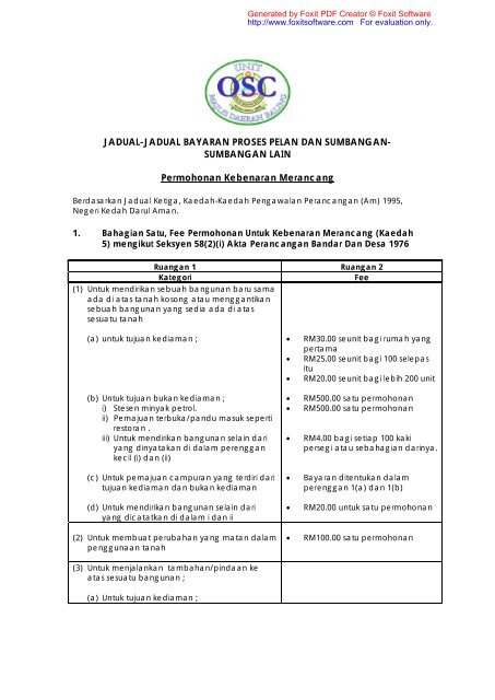 JADUAL-JADUAL BAYARAN PROSES PELAN DAN SUMBANGAN ...