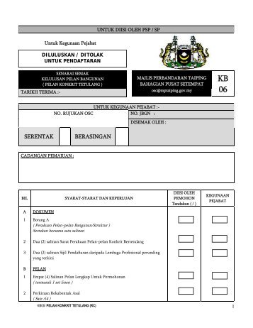 KB06 - Pelan Konkrit Tetulang (RC).pdf - Majlis Perbandaran Taiping