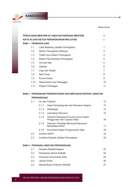 Pelan Strategik 2010-2014 - Department of Statistics Malaysia