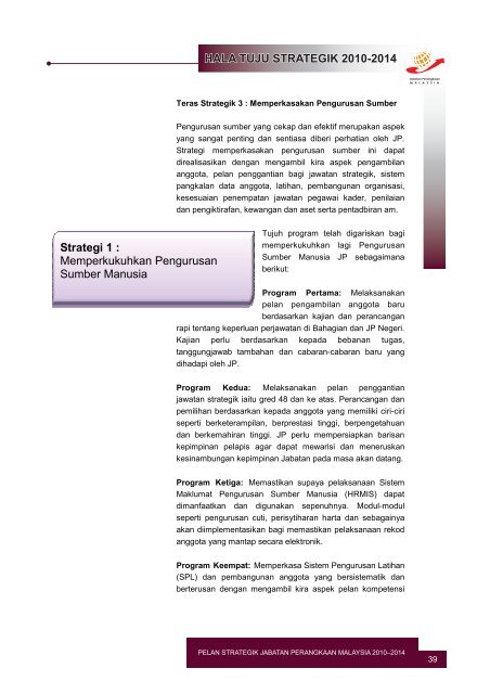 Pelan Strategik 2010-2014 - Department of Statistics Malaysia