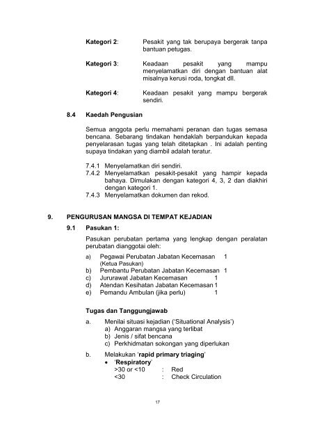 pelan tindakan bencana dalaman hospital sultanah nur zahirah