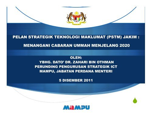 PELAN STRATEGIK TEKNOLOGI MAKLUMAT (PSTM) JAKIM 