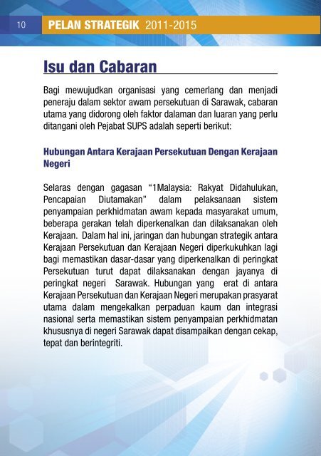 Pelan Strategik SUPS 2011 - 2015 (pdf -800KB ) - Pejabat ...