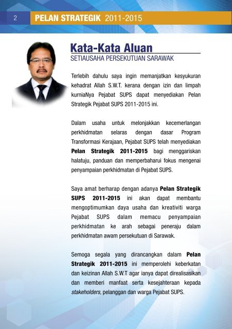 Pelan Strategik SUPS 2011 - 2015 (pdf -800KB ) - Pejabat ...