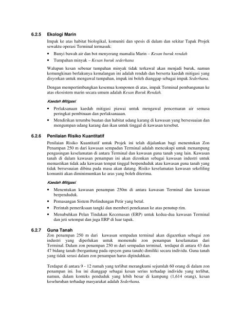 Volume I Ringkasan Eksekutif - Jabatan Alam Sekitar