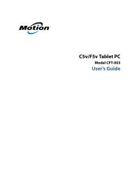 Motion Computing M1200 and M1300 Tablet PC User