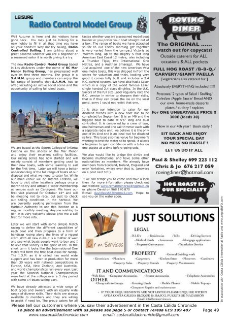 October 2011 Issue - Costa Calida Chronicle