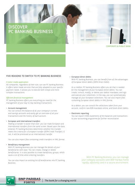 DISCOVER PC BANKING BUSINESS - BNP Paribas Fortis