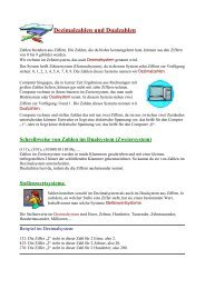 Dezimalzahlen und Dualzahlen - Lehrstuhl Informatik 1