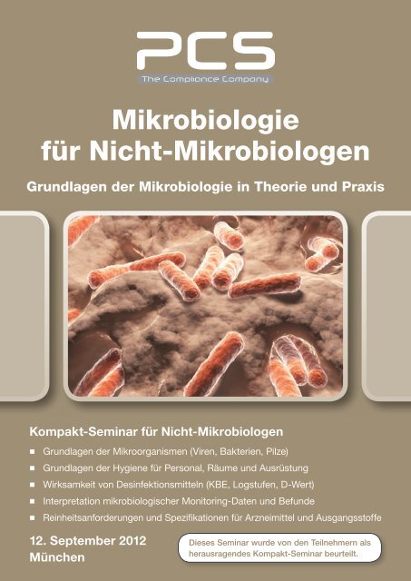 Mikrobiologie für Nicht-Mikrobiologen - PCS