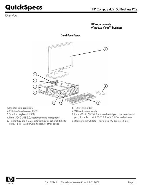 HP Compaq dc5100 Business PCs