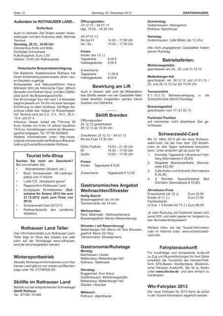 Mitteilungsblatt Nr. 26, KW 51/52 - Gemeinde Grafenhausen