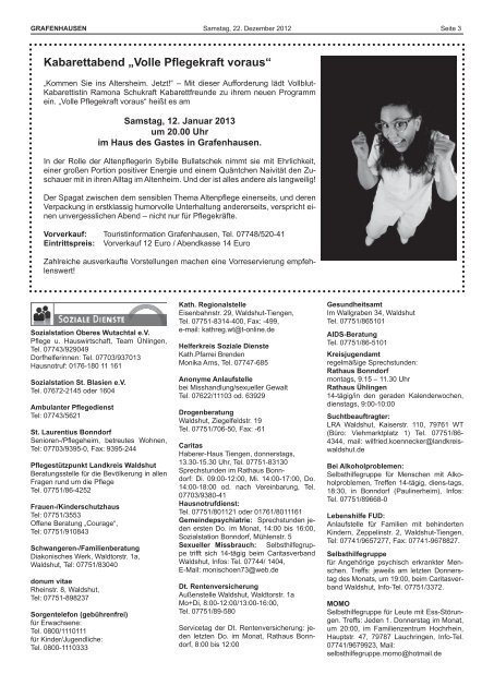 Mitteilungsblatt Nr. 26, KW 51/52 - Gemeinde Grafenhausen