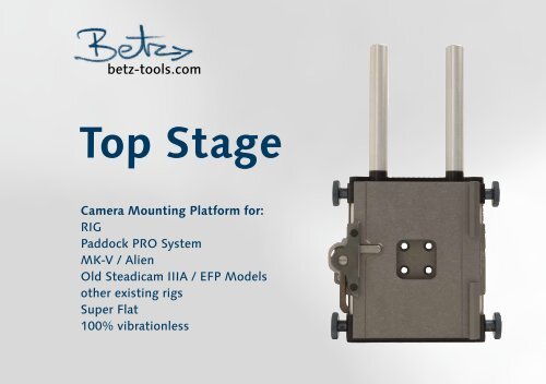 Brochure Steadicam Top Stage and Accessories - betz-tools GmbH