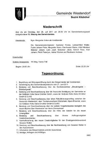 13. Protokoll Gr-Sitzung (1,43 MB) - .PDF - Gemeinde Westendorf