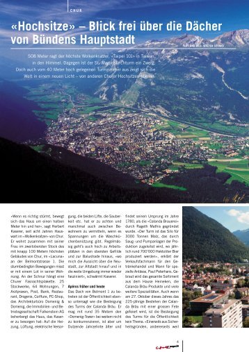 «Hochsitze» – Blick frei über die Dächer von ... - Churer Magazin