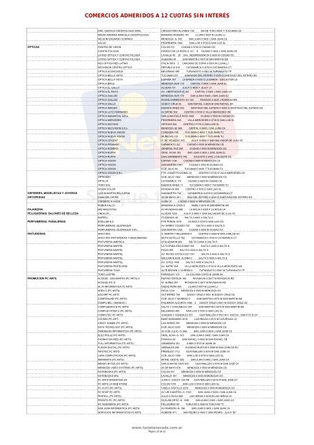 Pagina Base 12 cuotas sin interes.xlsx - Tarjeta Nevada