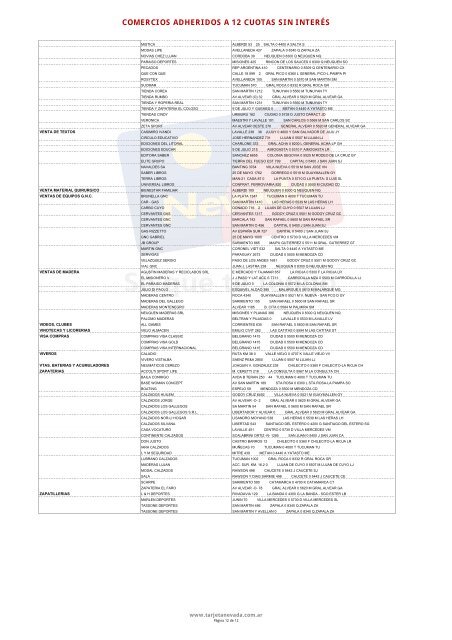 Pagina Base 12 cuotas sin interes.xlsx - Tarjeta Nevada