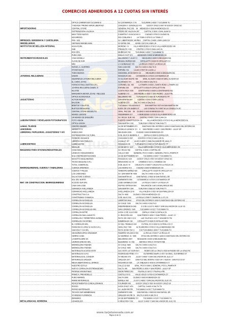 Pagina Base 12 cuotas sin interes.xlsx - Tarjeta Nevada