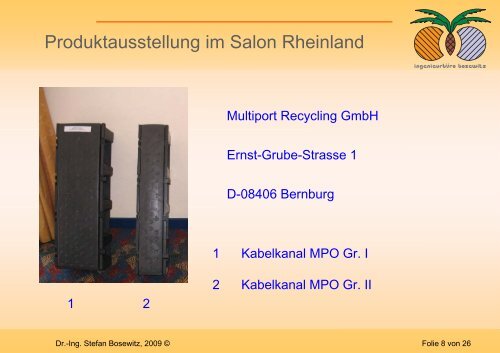 “Recyclate, Halbzeuge und Produkte aus dem ... - Plasticker