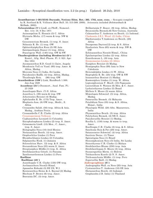 A Synoptical Classification of the Lamiales - My-Plant