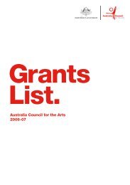 Grants list 2006-07 - Australia Council for the Arts