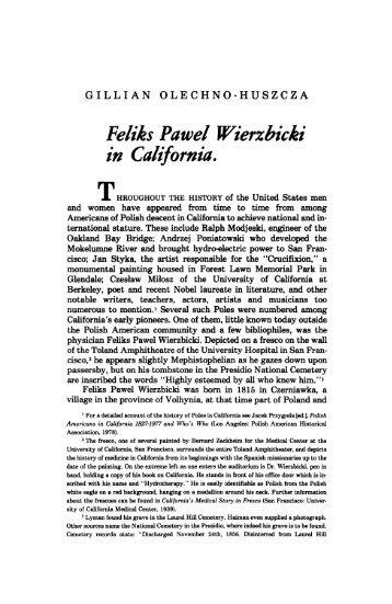 Feliks Pawel Wierzbicki in California - The Polish Club