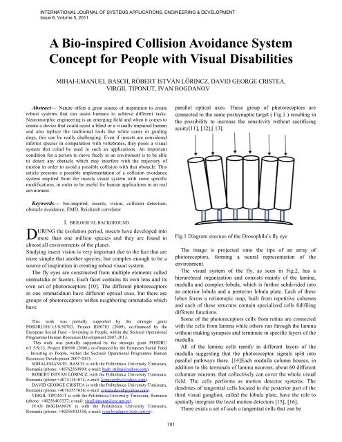 A Bio-inspired Collision Avoidance System ... - university press