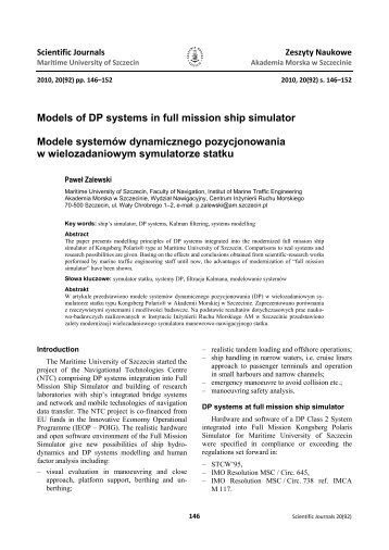 Models of DP systems in full mission ship simulator Modele ...