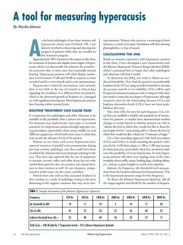 A Tool For Measuring Hyperacusis - Oregon Tinnitus and ...