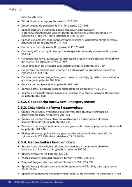 Newsletter dla Przedsiębiorców - grudzień 2011 - CTT AGH