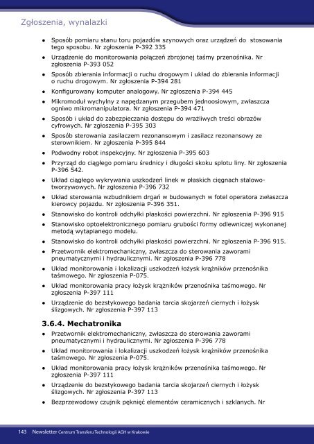 Newsletter dla Przedsiębiorców - grudzień 2011 - CTT AGH