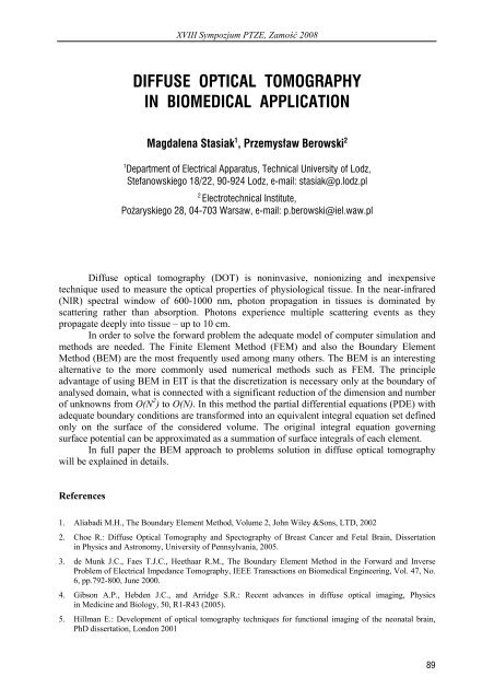 zastosowania elektromagnetyzmu w nowoczesnych ... - PTZE