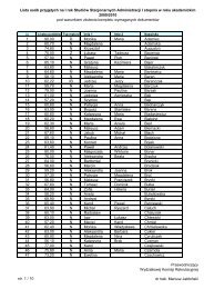 Lista osób przyjętych na I rok Studiów Stacjonarnych Administracji I ...