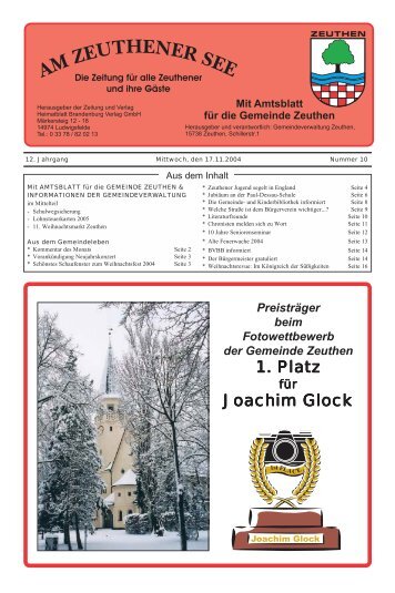 1. Platz Joachim Glock - in der Gemeinde Zeuthen