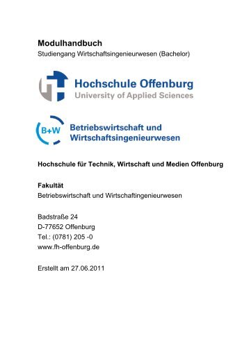 Modulhandbuch - an der Hochschule Offenburg